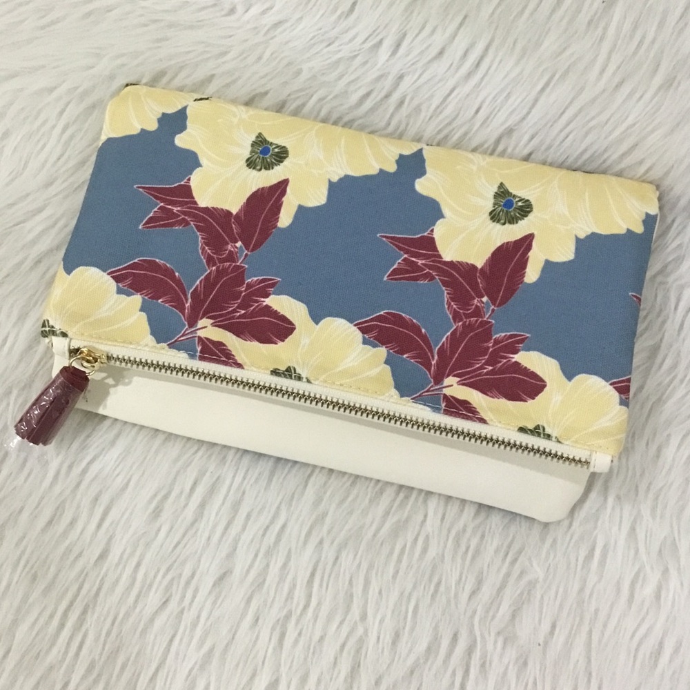 Anthropologie floral clutch purse
